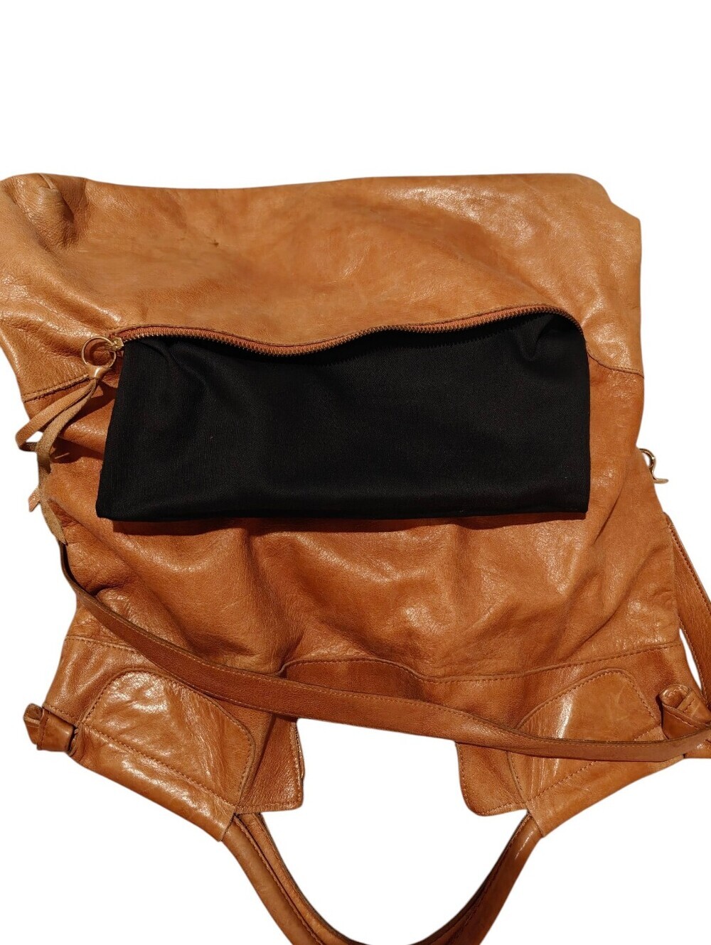 ANNA CORINNA Mid City Leather Tote Large Handbag in Cognac - Picture 8 of 16